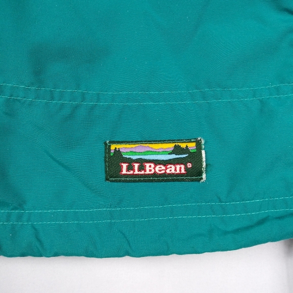 Vintage LL Bean Anorak 1/4 Zip Windbreaker Pullover Women's Size L Teal Green - Picture 4 of 7
